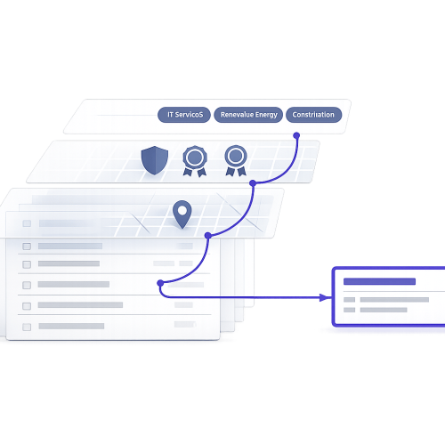 How tools like Narwin AI build an index of bids and then match bids with your company profile based on your location, credentials and preferences